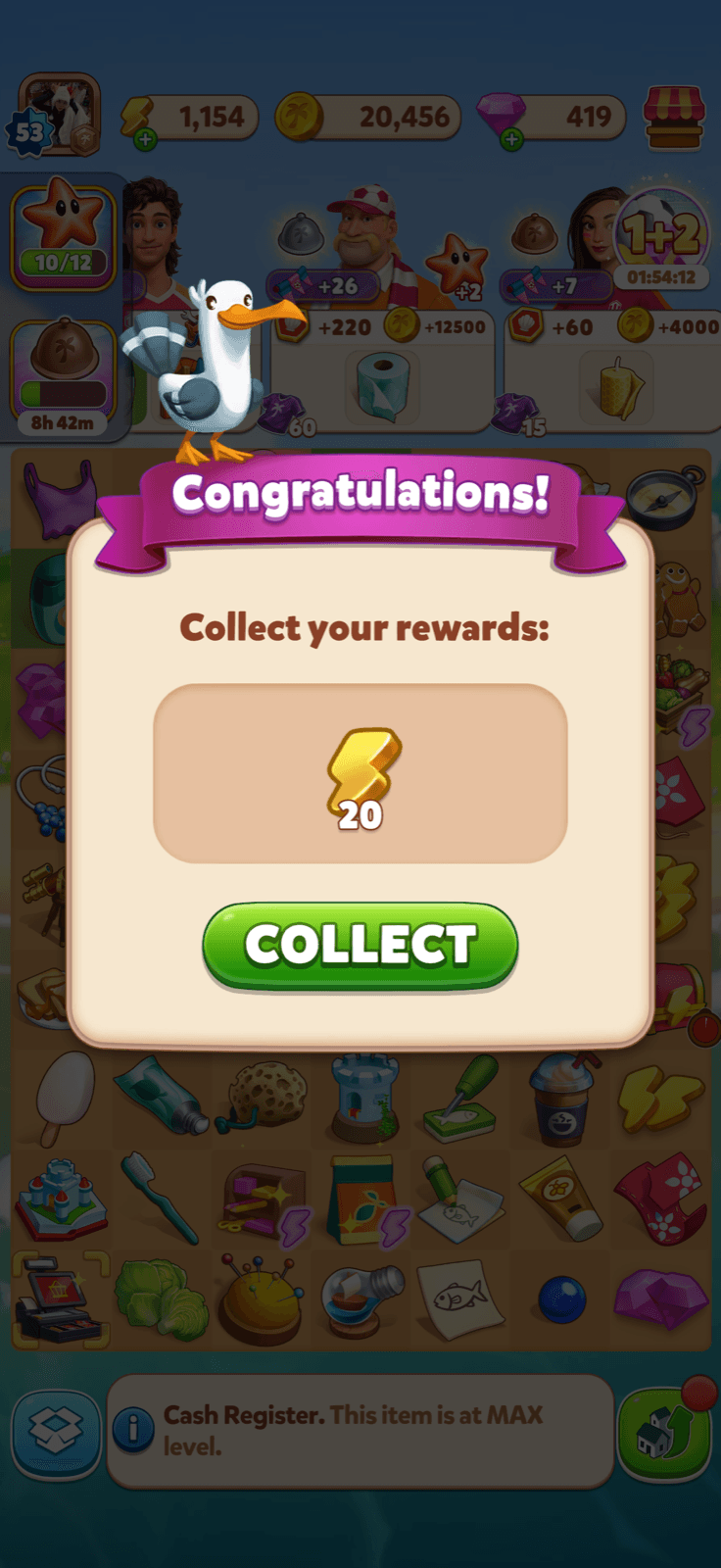 Travel Town free energy reward popup after clicking an energy link