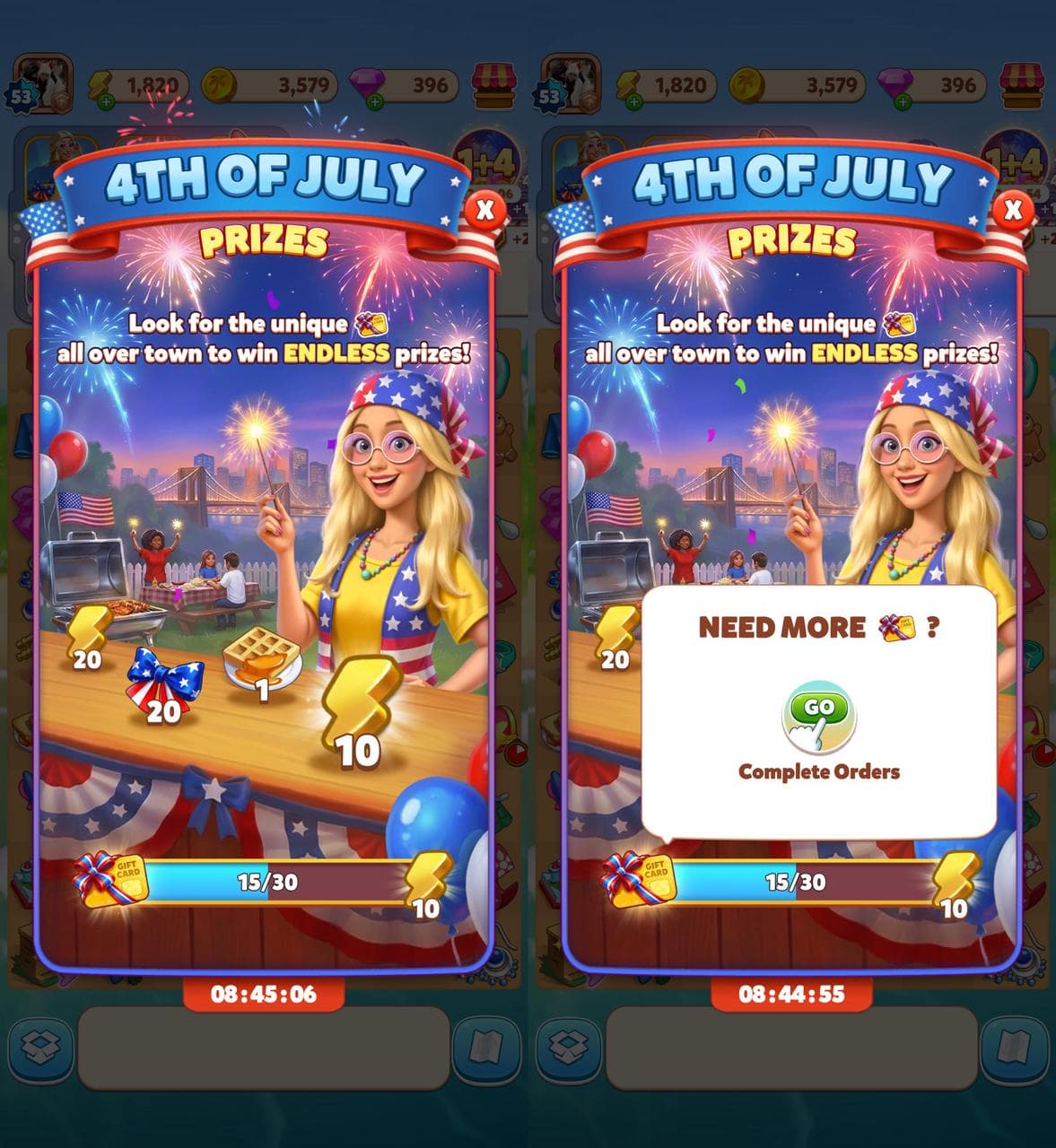 Travel Town special event prizes with free energy rewards