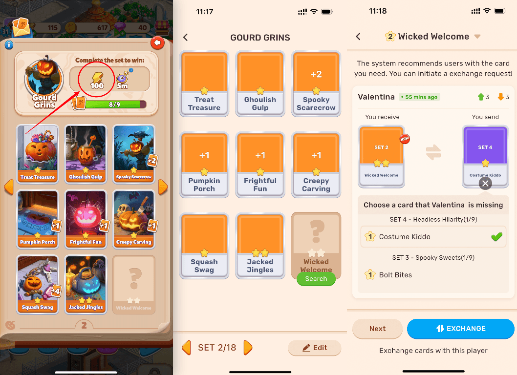 Trade Travel Town cards with other players in the Travel Card app